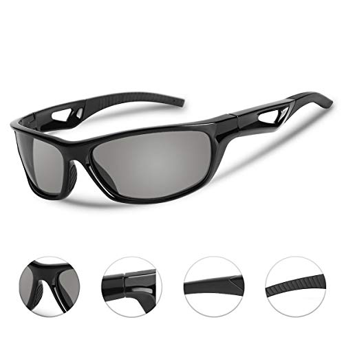 V VILISUN Gafas de Sol Polarizadas Deportivas, Gafas Ciclismo Unisex UV 400 Protección Y Marco TR-90, para Actividades Al Aire Libre como Ciclismo, Correr, Escalada, Conducir, Pesca, Golf