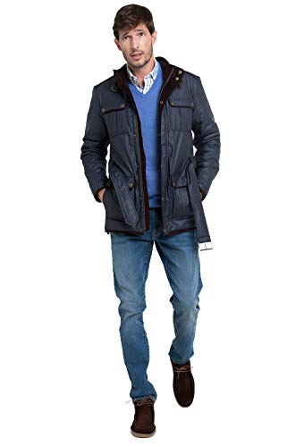valecuatro Chaqueta Clasica de Invierno para Hombre, Abrigo Tipo Husky Encerado
