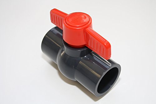 Válvula de bola 40 mm con 2 manguitos adhesivos de PVC – U 10 bar DIN 8063