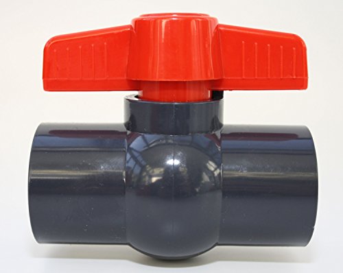 Válvula de bola 40 mm con 2 manguitos adhesivos de PVC – U 10 bar DIN 8063