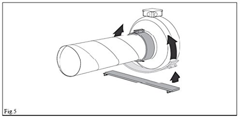 Válvula de descarga de 80 mm de diámetro, chapa de acero, redonda, para conexión de tubo, diámetro DIN 80 mm, color blanco