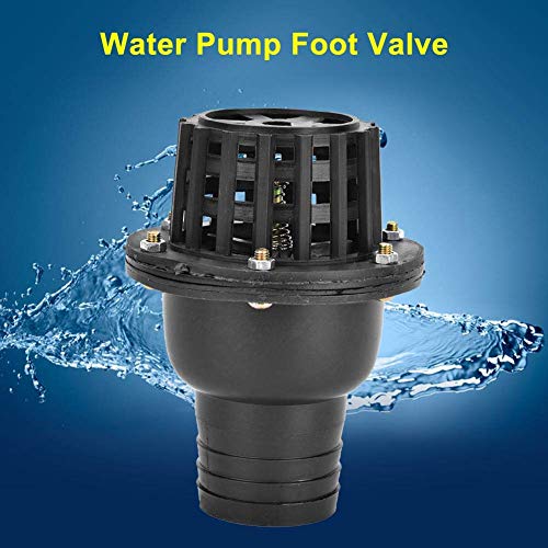 Válvula de pie de bomba de agua Válvula de retención plana de baja presión de PVC negro para máquina de fluido Cabezal de ducha 4 tamaños( 2in)