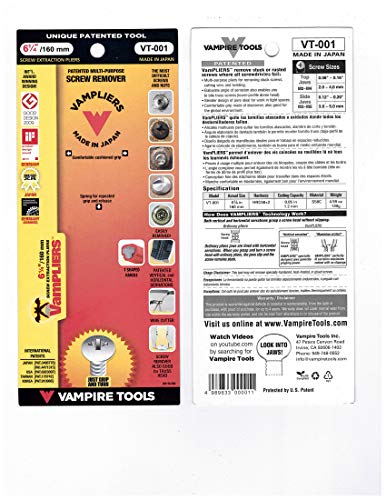 Vampire Professional Tools International VMPVT-001 Vampliers Patented Screw Extraction Plier