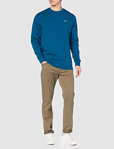 Vans Basic Crew-Forro Polar Sudadera, Azul Marroquí, S para Hombre