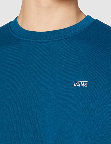 Vans Basic Crew-Forro Polar Sudadera, Azul Marroquí, S para Hombre