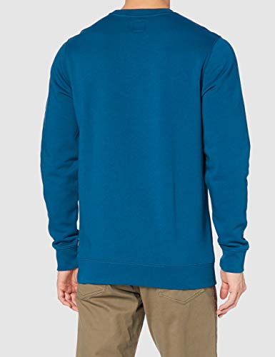 Vans Basic Crew-Forro Polar Sudadera, Azul Marroquí, S para Hombre