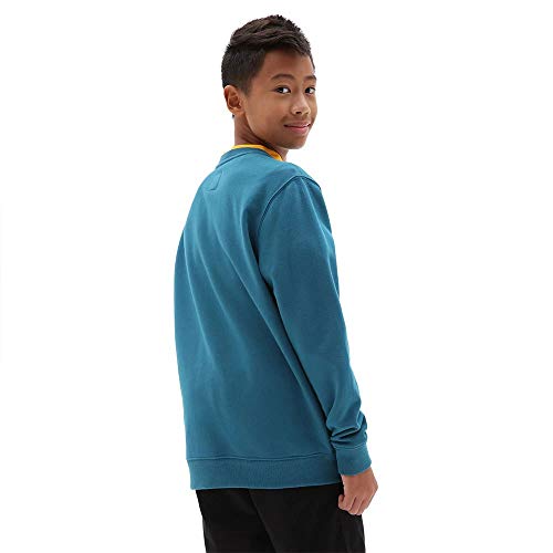 Vans Classic Crew Boys Sudadera, Marroquí Azul-Blanco, XL para Niños