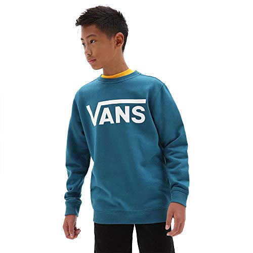 Vans Classic Crew Boys Sudadera, Marroquí Azul-Blanco, XL para Niños