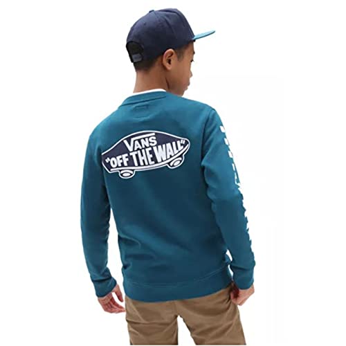 Vans Exposition Check Crew Boys Sudadera, Coral Azul, XL Unisex Niños