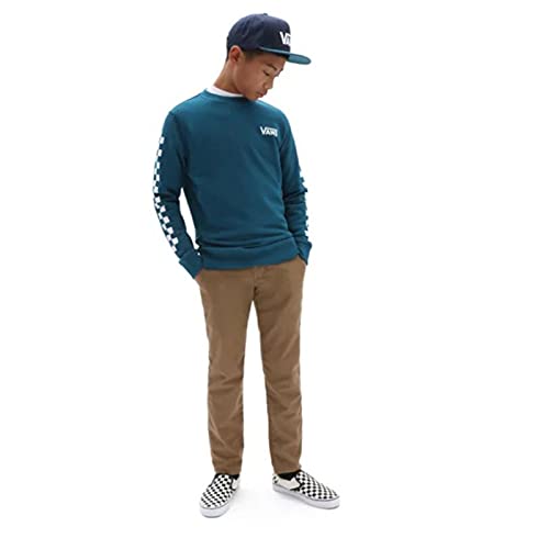 Vans Exposition Check Crew Boys Sudadera, Coral Azul, XL Unisex Niños