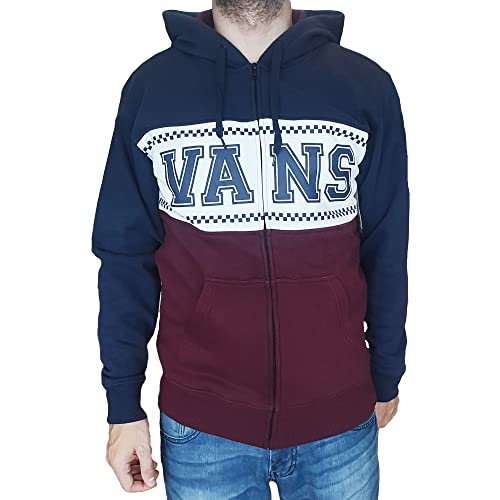 Vans Sudadera para hombre con capucha Density Block Zip-B azul cód. VN0A4RK9LKZ, turquesa, M