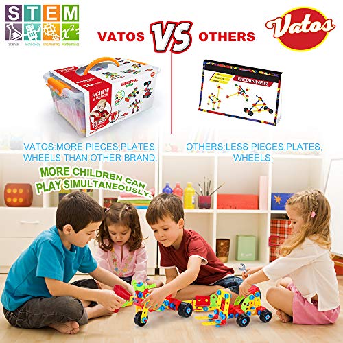 VATOS Juguetes de Construcción 552 PCS Educativo Construcción Ingeniería Bloques Stem Aprendizaje Kit de Juguetes Diversión Creativa Mejor Regalo de Juguete para Niños de 6 años o más Niños y Niñas