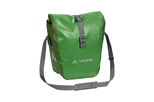 VAUDE Aqua Front –Alforjas delanteras para bicicleta, Juego de 2 bolsas adaptables a la carga e impermeables , Verde (Verde), 28 L (2 X 14 L)