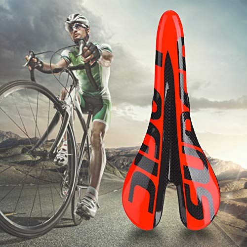 Vbest life Sillines de Bicicleta de montaña, Fibra de Carbono Ultraligero Sillin para Bicicleta de montaña (Rojo)