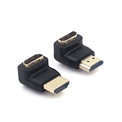 VCE 2 Unidades Adapatador HDMI con Ángulo de 90 y 270 Grados Macho a Hembra Compatible con 3D y 4K