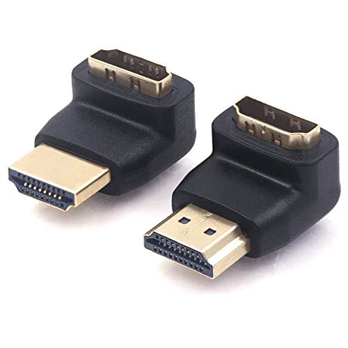 VCE 2 Unidades Adapatador HDMI con Ángulo de 90 y 270 Grados Macho a Hembra Compatible con 3D y 4K