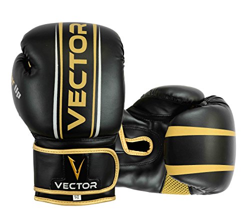 Vector Deportes Guantes de Boxeo para Hombres Mujeres, Maya Ocultar de Piel Hecho a Mano Estilo Pro para Kickboxing Sparring Saco Entrenamiento – Color Oro Rosa Verde Rojo – Talla 8 10 12 14 16 oz