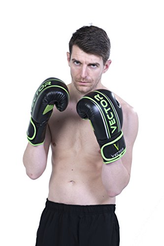 Vector Deportes Guantes de Boxeo para Hombres Mujeres, Maya Ocultar de Piel Hecho a Mano Estilo Pro para Kickboxing Sparring Saco Entrenamiento – Color Oro Rosa Verde Rojo – Talla 8 10 12 14 16 oz