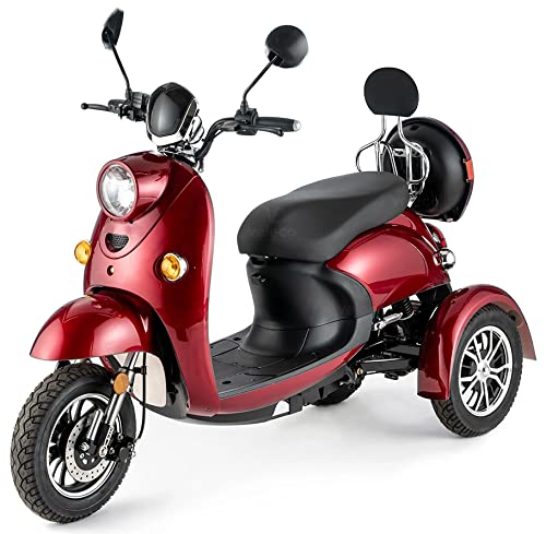 VELECO ZT63 Silla de ruedas eléctrica de 3 ruedas(ROJO)