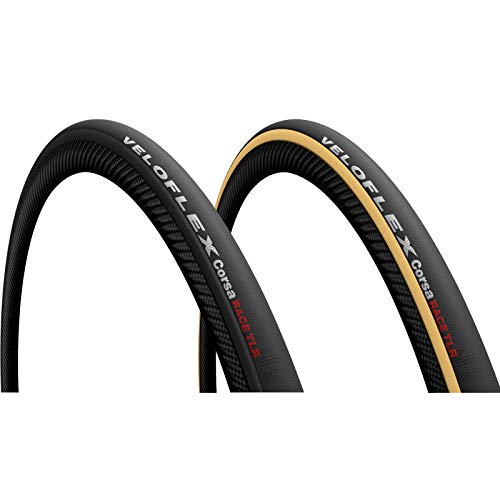 VELOFLEX CUBIER.VELOFLEX Corsa Race 700x25 TUBELESS NEG/BEI Cubiertas, Adultos Unisex, Multicolor (Multicolor), Talla Única