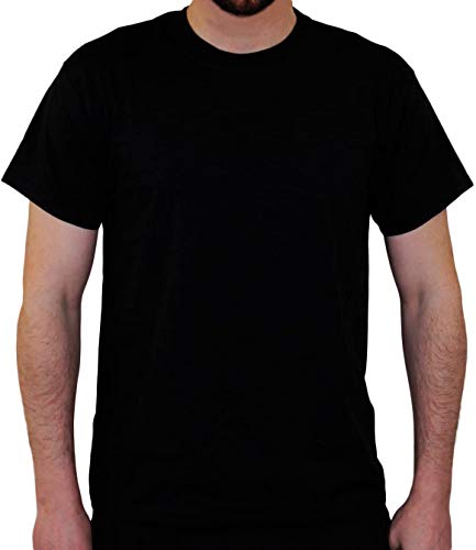 Venta al por Mayor Negro Camisetas 100% algodón por Amor Tendencias (50 Camisetas) Everyday Casual Top o para impresión y Bordado en Blanco Camiseta – Disponible en tamaños Small-Xxlarge Negro Negro
