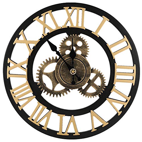 【Venta del día de la Madre】 AMONIDA Reloj de Pared Delicado y práctico, Reloj Vintage, Retro para Sala de Estudio en casa, Oficina, Sala de Estar