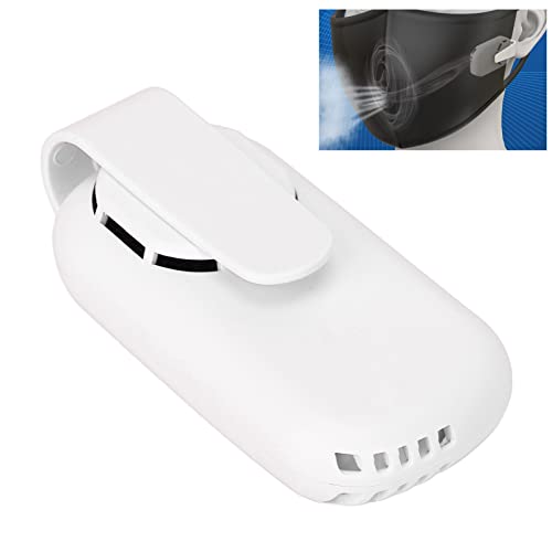 Ventilador de Máscara Portátil, Ventilador de Máscara Transpirable Fresco 30dB Protector de Trabajo de Poco Ruido para Mascarilla para Tienda de Campaña Deportiva Viajes(blanco)