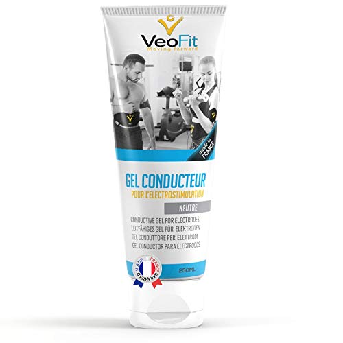 VeoFit- Gel Conductor 250mL X 1 Electrodos Electroestimulacion EMS y TENS, Gel de Contacto para Electroestimulador Muscular- Mejora el Contacto electrodos y Protege la Piel - Fabricado en Francia