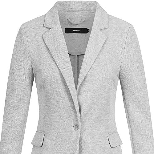 Vero Moda Vmjulia LS Blazer Dnm Noos Chaqueta, Gris (Light Grey Melange), 40 EU para Mujer