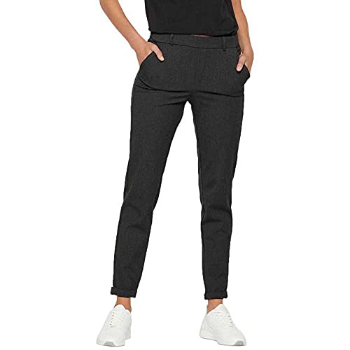 Vero Moda Vmmaya Mr Loose Solid Pant Noos Pantalones, Gris (Dark Grey Melange), 36W/ 30L para Mujer