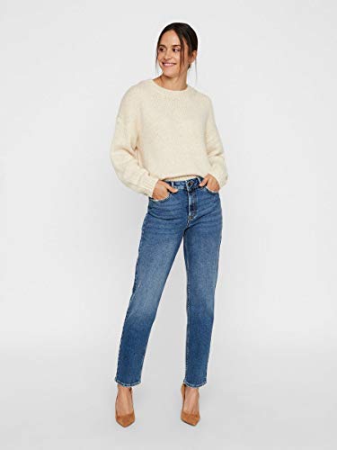Vero Moda Vmsara Mr Relaxed Str J Ba385 Noos Ga Ci Vaqueros Straight, Azul (Medium Blue Denim Medium Blue Denim), W25/L30 (Talla del Fabricante: 25) para Mujer