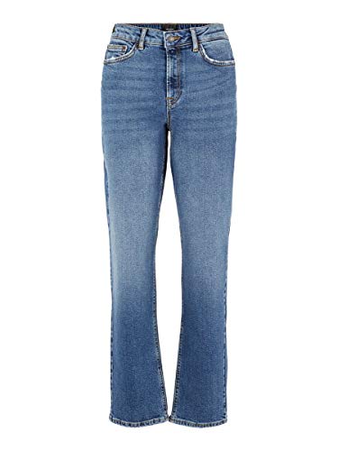 Vero Moda Vmsara Mr Relaxed Str J Ba385 Noos Ga Ci Vaqueros Straight, Azul (Medium Blue Denim Medium Blue Denim), W25/L30 (Talla del Fabricante: 25) para Mujer