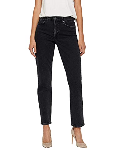 Vero Moda Vmsara Mr Relaxed Strght J Ba115 Noos Ga Vaqueros, Negro (Black), 32W / 32L para Mujer