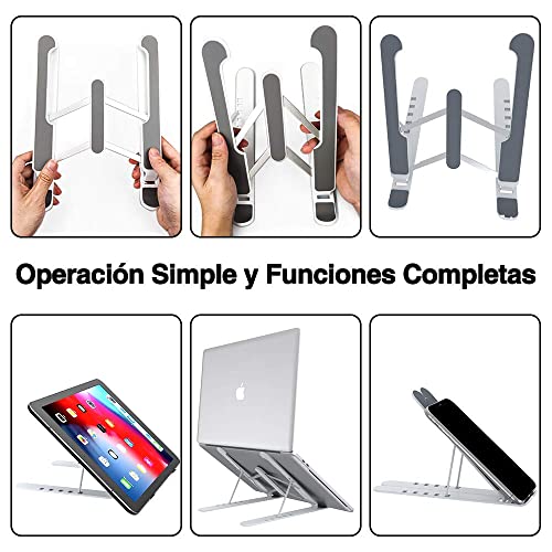 VersionTECH. Soporte Portátil Mesa 6 Ángulos Ajustables, Plástico ABS+silicona+aleación de aluminio, Soporte Ventilado Plegable, Laptop Stand, Ligero Soporte Mesa para Macbook DELL XPS, HP, PC 10-15.6