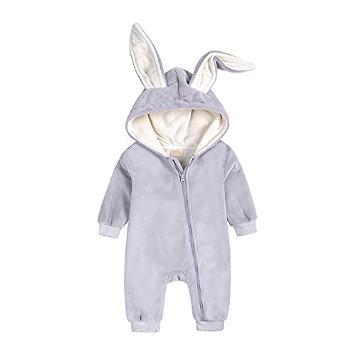 Verve Jelly Unisex bebé niñas niños invierno traje de nieve cálido polar con capucha mono de dibujos animados mameluco chaqueta mono de terciopelo azul 66 3-6 meses