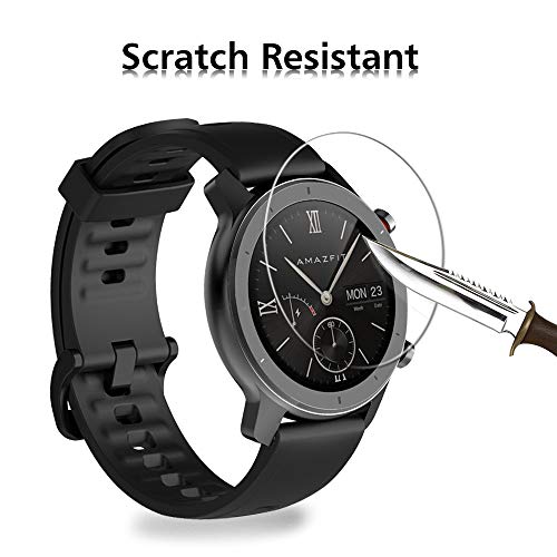 VGUARD 4 Piezas Protector de Pantalla para Amazfit GTR 42mm / Garmin Approach S12 / Garmin Vivomove 3S 39mm / Casio G-Squad Pro GSW-H1000, Cristal Vidrio Templado Premium, 9H Dureza, Antiarañazos