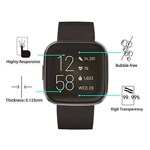 VGUARD 6 Unidades Protector de Pantalla para Fitbit Versa 2 / Fitbit Versa 2 SE (Special Edition), [Cobertura Completa] [líquida Instalar] [No Burbujas] HD Transparente TPU Suave láminas Protectora