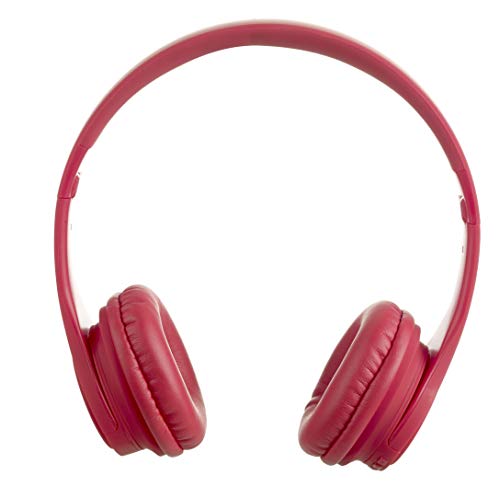 Vieta Pro Wave – Auriculares inalámbricos (Bluetooth, Radio FM, micrófono Integrado, Entrada Auxiliar, Reproductor Micro SD, Plegables, autonomía 12 Horas) Rojo