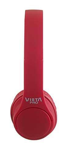 Vieta Pro Wave – Auriculares inalámbricos (Bluetooth, Radio FM, micrófono Integrado, Entrada Auxiliar, Reproductor Micro SD, Plegables, autonomía 12 Horas) Rojo