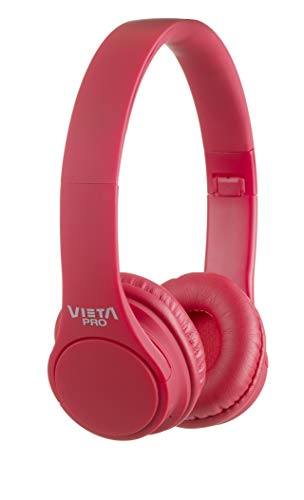 Vieta Pro Wave – Auriculares inalámbricos (Bluetooth, Radio FM, micrófono Integrado, Entrada Auxiliar, Reproductor Micro SD, Plegables, autonomía 12 Horas) Rojo