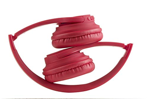 Vieta Pro Wave – Auriculares inalámbricos (Bluetooth, Radio FM, micrófono Integrado, Entrada Auxiliar, Reproductor Micro SD, Plegables, autonomía 12 Horas) Rojo