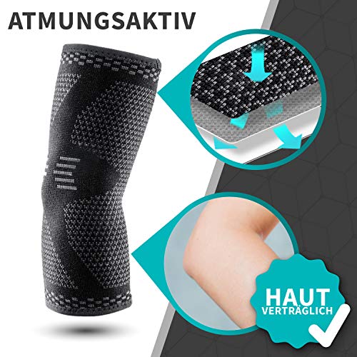 Vigo Sports Elbow Bandage lavable en máquina - Vendaje para codo de tenista anti-sudor para hombres y mujeres - Vendaje para codo para fitness - Vendaje para codo para hombres