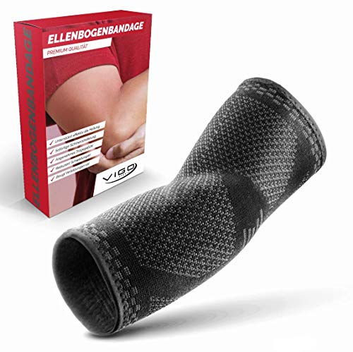 Vigo Sports Elbow Bandage lavable en máquina - Vendaje para codo de tenista anti-sudor para hombres y mujeres - Vendaje para codo para fitness - Vendaje para codo para hombres