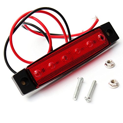 VIGORFLYRUN PARTS LTD 10pcs LED Luces Laterales del Marcador, Luces De Posicion Lateral, Luz de Gálibo, 6 LED 3.8" para 24V Remolque Camioneta Caravana Camión Camión Autobús SUV - Rojo