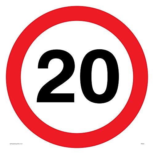 Viking signos pr545-s40-v"20 mph o 20 km/h velocidad de la carretera símbolo Sign, vinilo, 400 mm H x 400 mm W