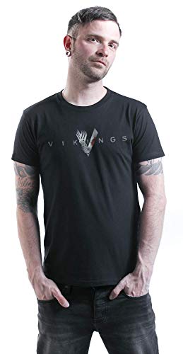 Vikings Welcome To Valhalla Camiseta Negro S, 100% algodón, Regular