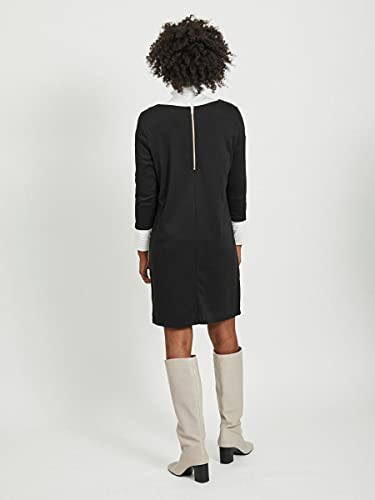 Vila Clothes VITINNY NEW DRESS, Vestido Mujer, Negro (Black), M (Talla fabricante: M)