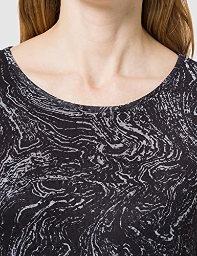 Vila Vidavis L/S Printed Midi Dress/RX Vestido, Black/AOP: Graphic Cloud Dancer, M para Mujer