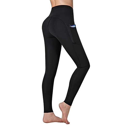 Vimbloom Leggins Mujer, Pantalon Deporte Yoga Mujer, Leggings Mujer Fitness Suaves Elásticos Cintura Alta para Reducir Vientre VI263(Black,M)