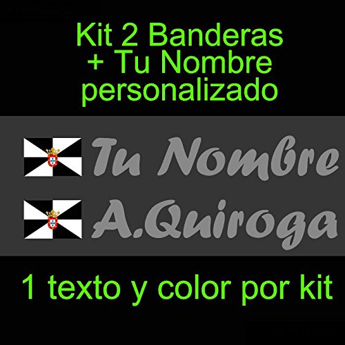 Vinilin - Pegatina Vinilo Bandera Ceuta + tu Nombre - Bici, Casco, Pala De Padel, Monopatin, Coche, etc. Kit de Dos Vinilos (Gris Oscuro)